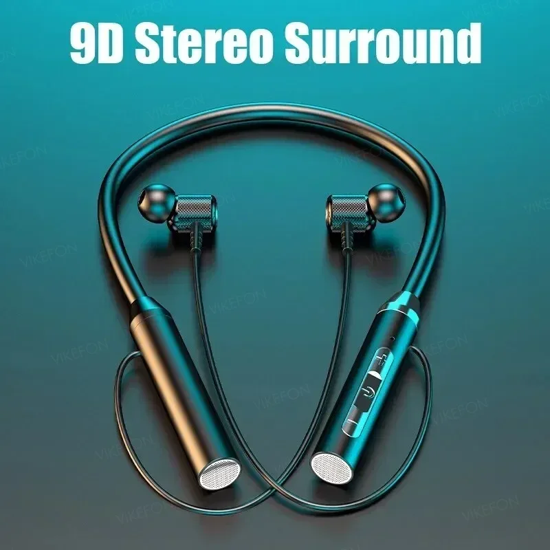 Magnetic Neckband Sports Earphones - ワイヤレスヘッドフォン Bluetooth 5.0 ネックバンドイヤホンシリコーン Hifi 9D