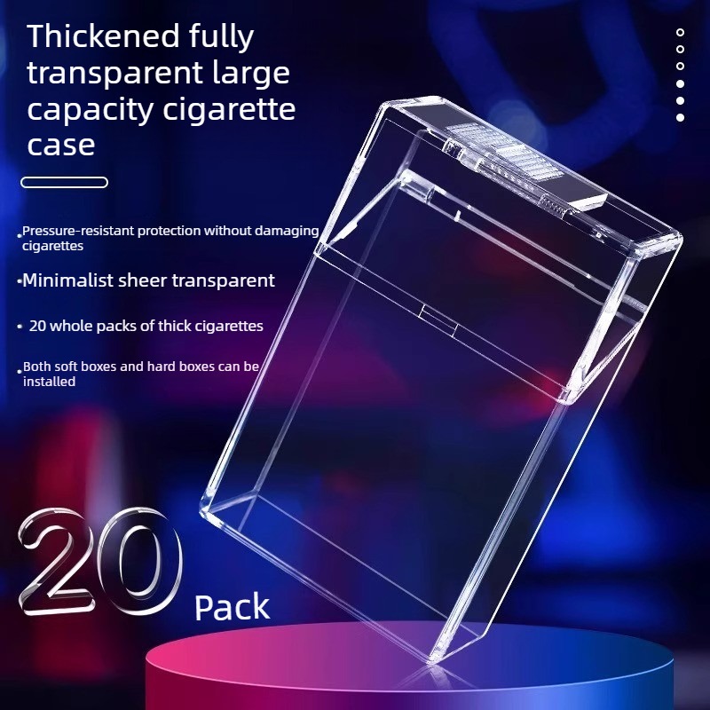 Laptops - 透明フリップカバースライド式タバコボックスポータブル密封防水タバコケース厚みのあるソフトハード20パック喫煙ツール