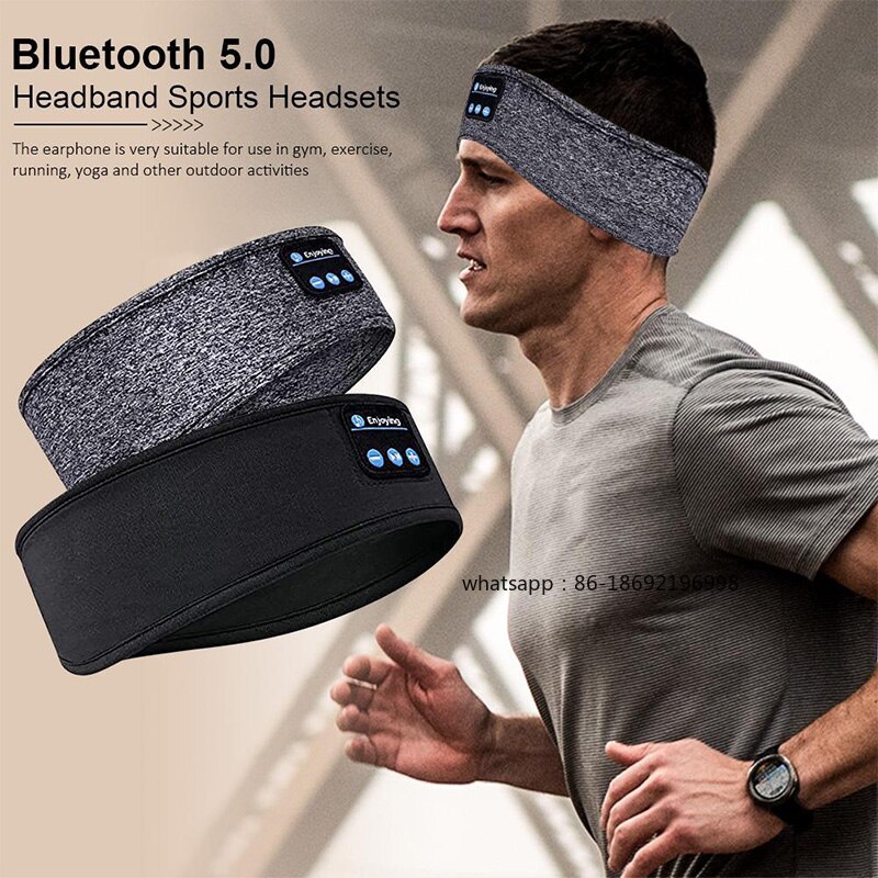 Sleep Mask Headphones Bluetooth - 2026年新型スポーツ睡眠用ヘッドバンド、伸縮性ワイヤレスヘッドホン、音楽アイマスク、ワイヤレスBluetoothヘッドセットヘッドバンド