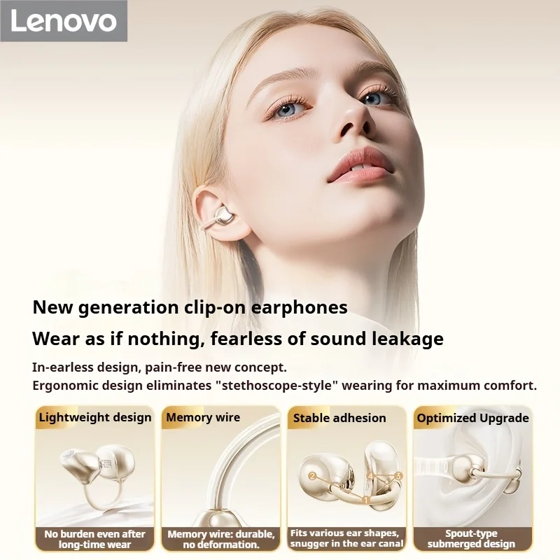 オリジナル Lenovo XA390 トゥルーワイヤレスイヤ - Open Ear Air Conduction Headphones のレビューと価格