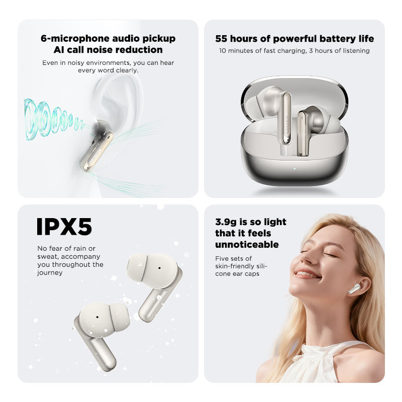 MINISO MS106 Bluetoothイヤホン、ソフト - Headphones のレビューと価格