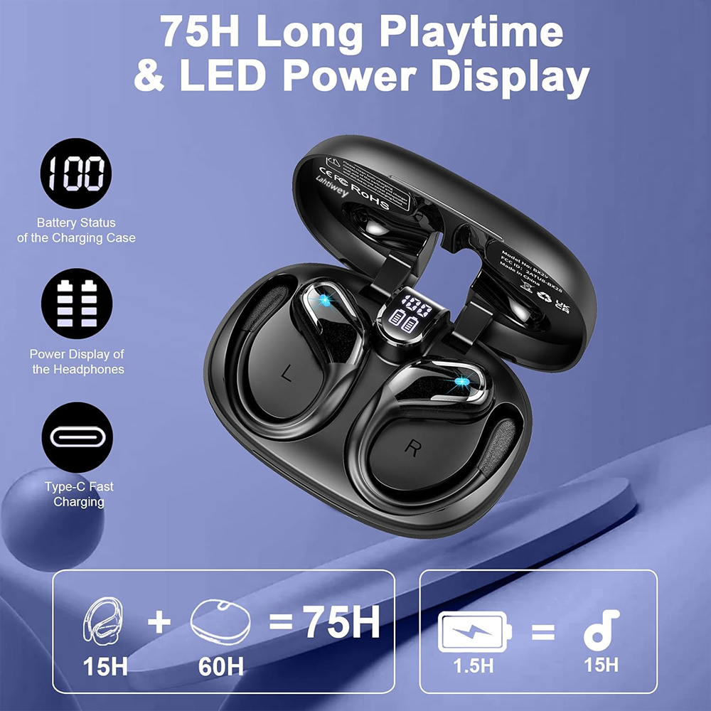 ワイヤレスイヤホンスポーツ、75時間再生時間Bluetoot - Sleep Mask Headphones Bluetooth のレビューと価格