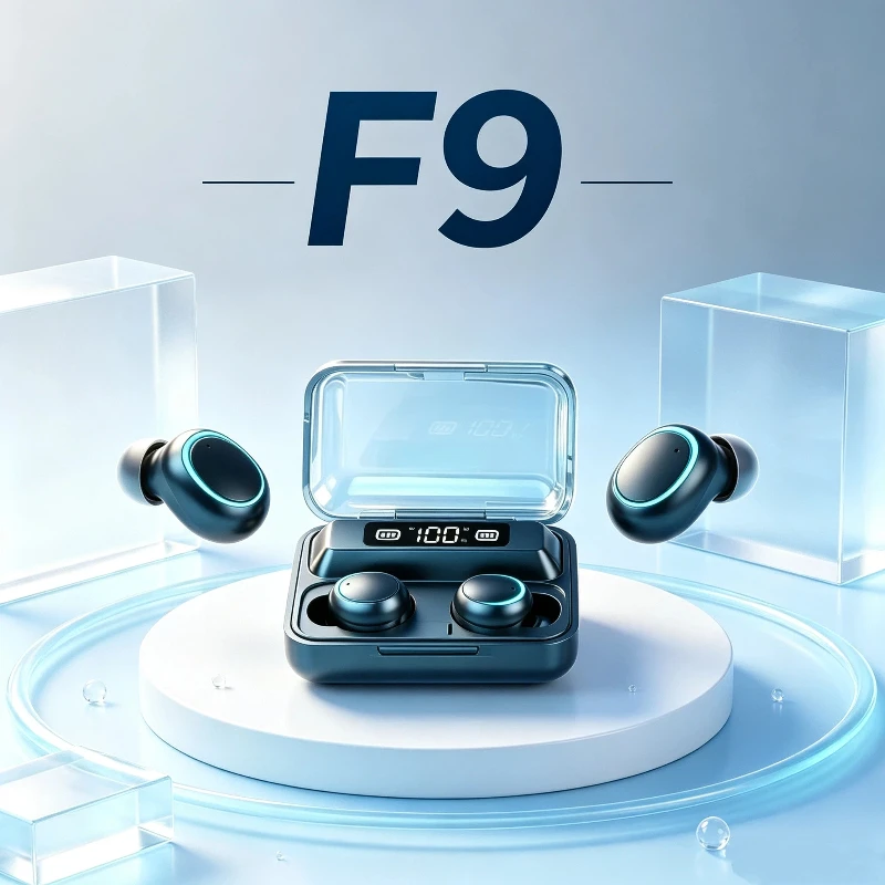 新発売のF9 Bluetoothヘッドホン。9Dステレオ、重 - Tws Earbuds Bluetooth 5.3 のレビューと価格