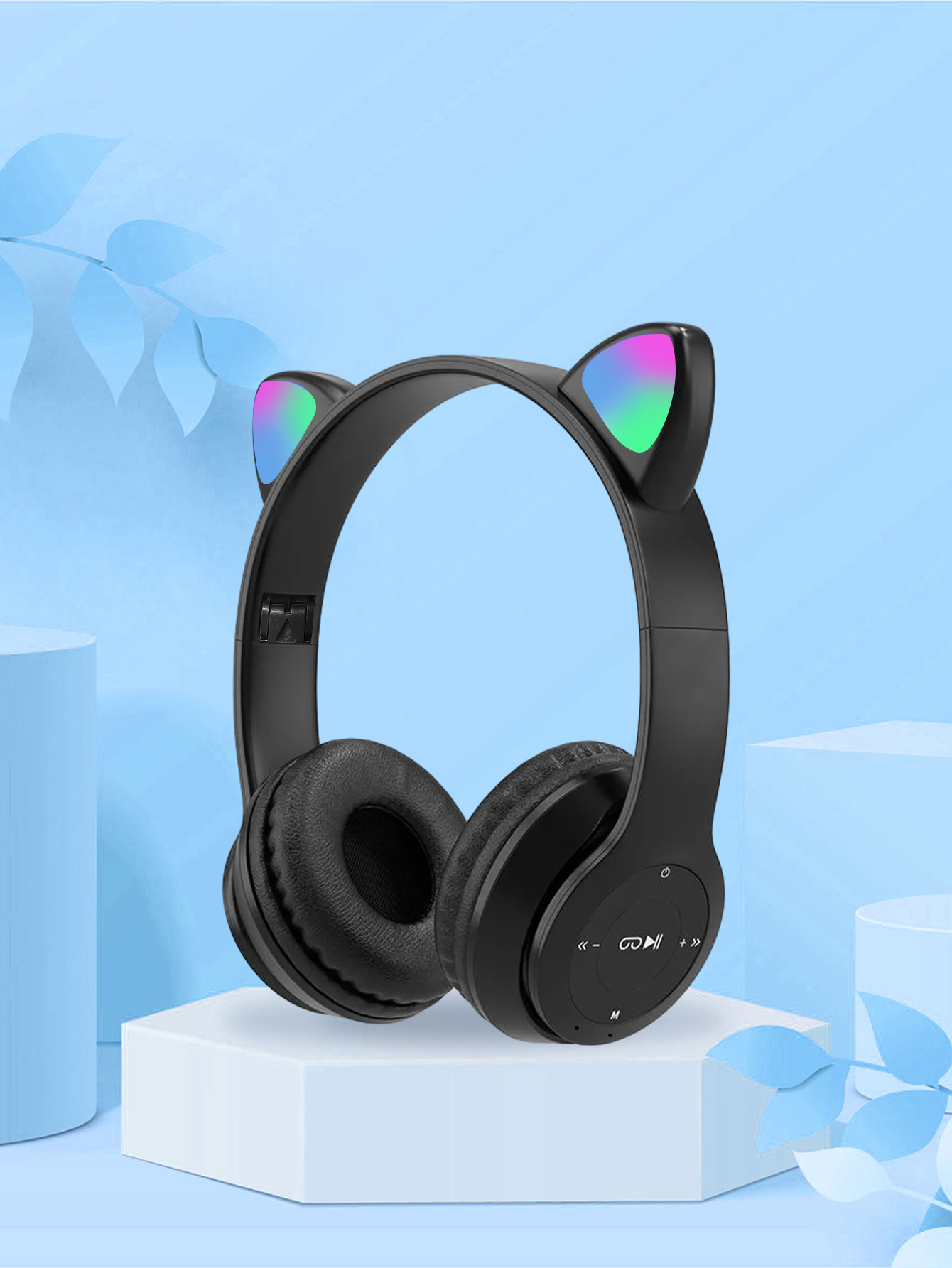 P47M キャットイヤーヘッドホン、RGBカラフルLEDライ - Cat Ear Bluetooth Headset Led のレビューと価格